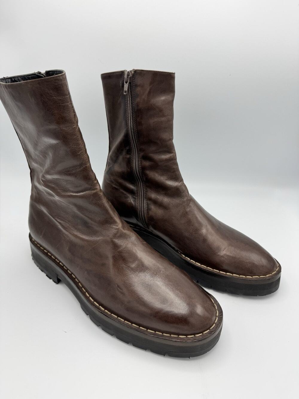 Ann Demeulemeester Women's Y2K Rare Chocolate Brown Boots Size 9